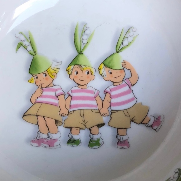 Guy Degrenne The Triplets Spring Porcelain Bowl Children - Picture 2 of 6